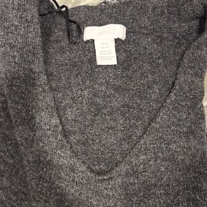 H&M Charcoal V-Neck Sweater for Women